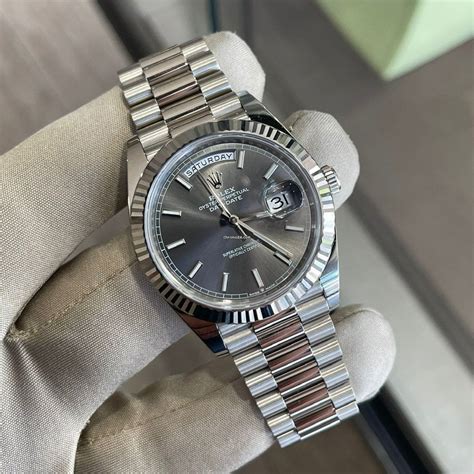 rolex day date gray|rolex 18k white gold vintage.